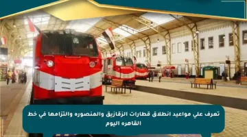 تعرف على مواعيد انطلاق قطارات الزقازيق والمنصورة والتزامها في خط القاهرة اليوم